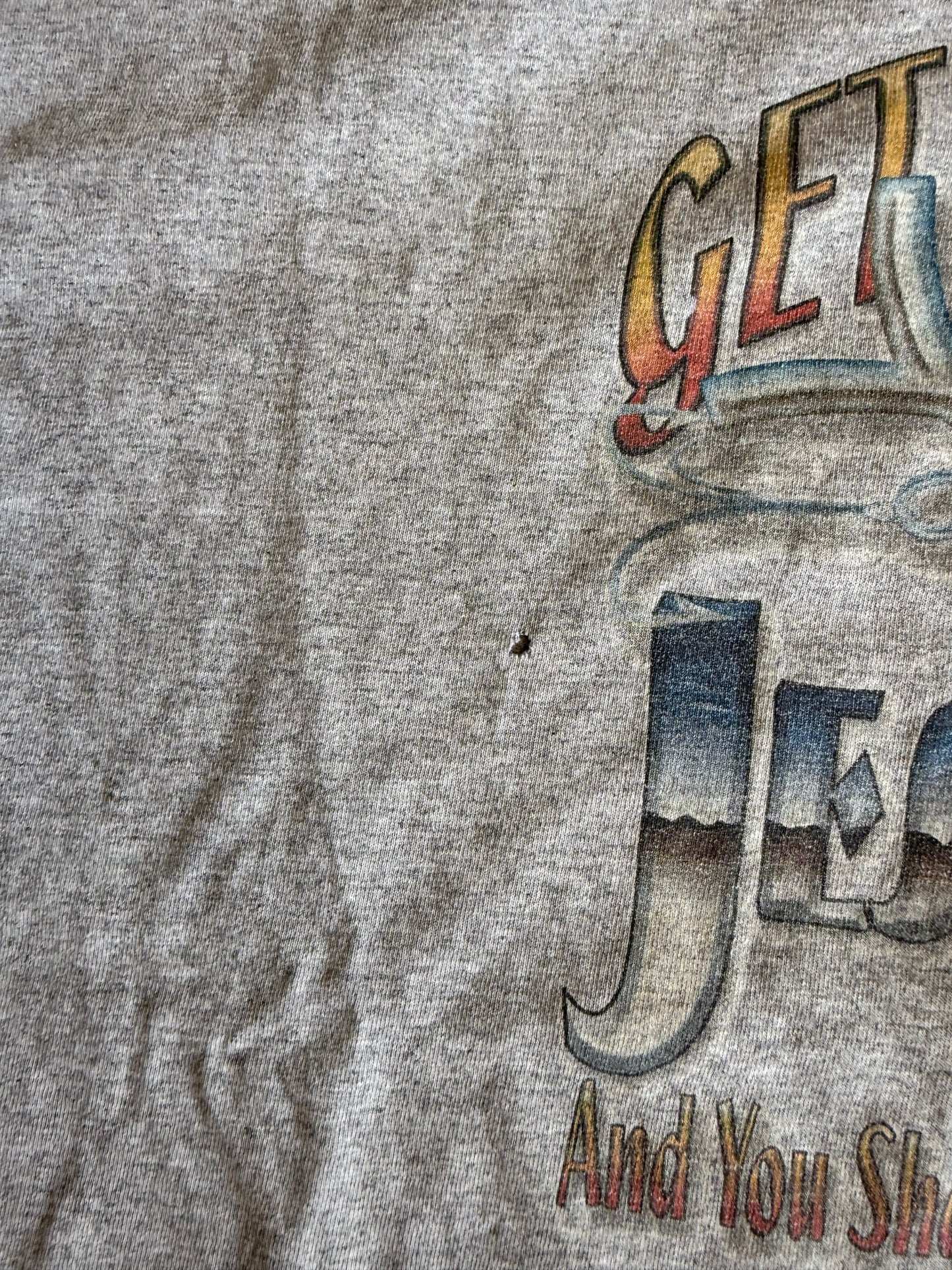 Vintage Hooked On Jesus Fishing Lure Gray T-Shirt- XXL