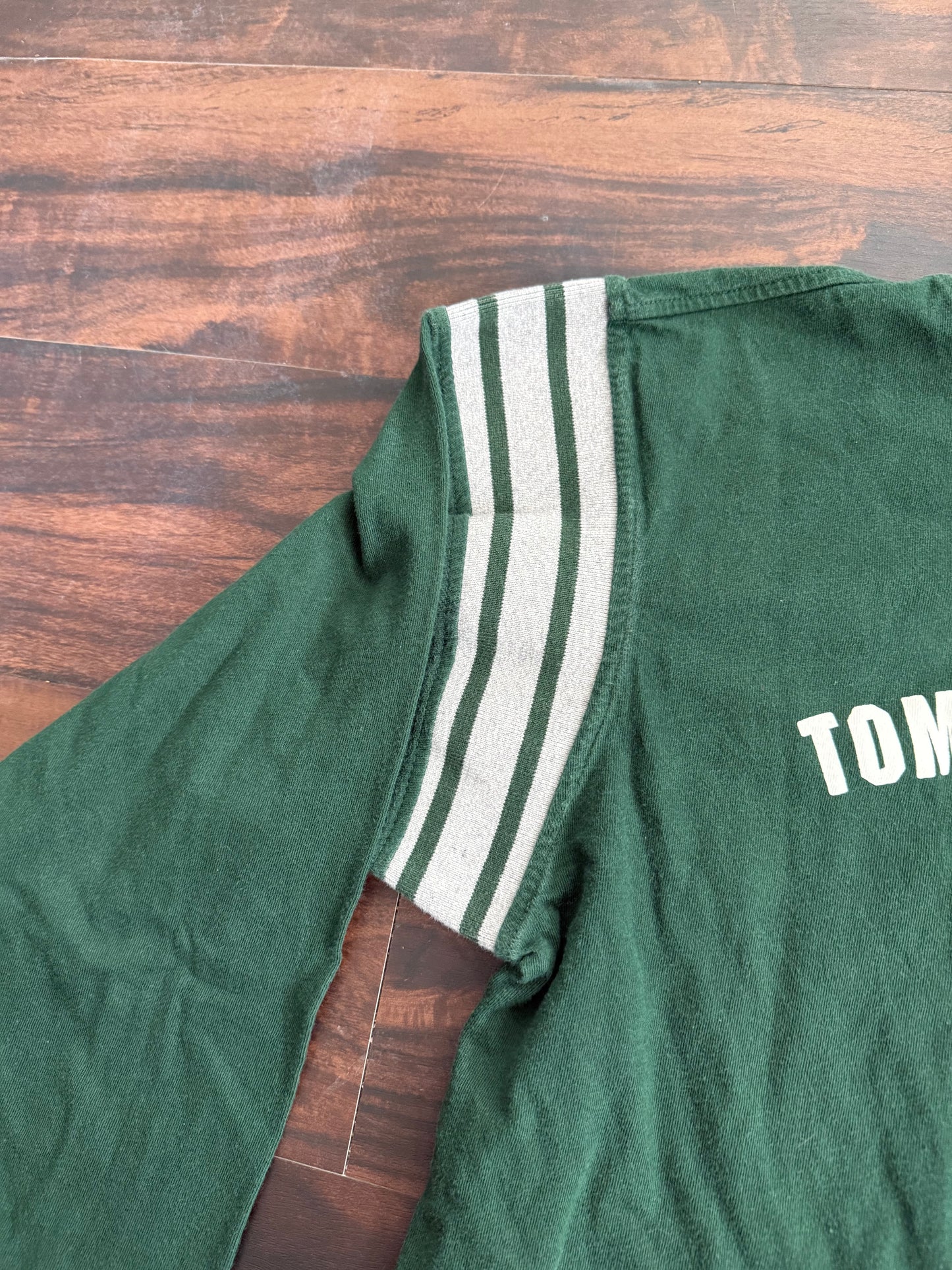 Vintage Tommy Hilfiger Collegiate Athletics Green 3/4 Sleeve T-Shirt- S