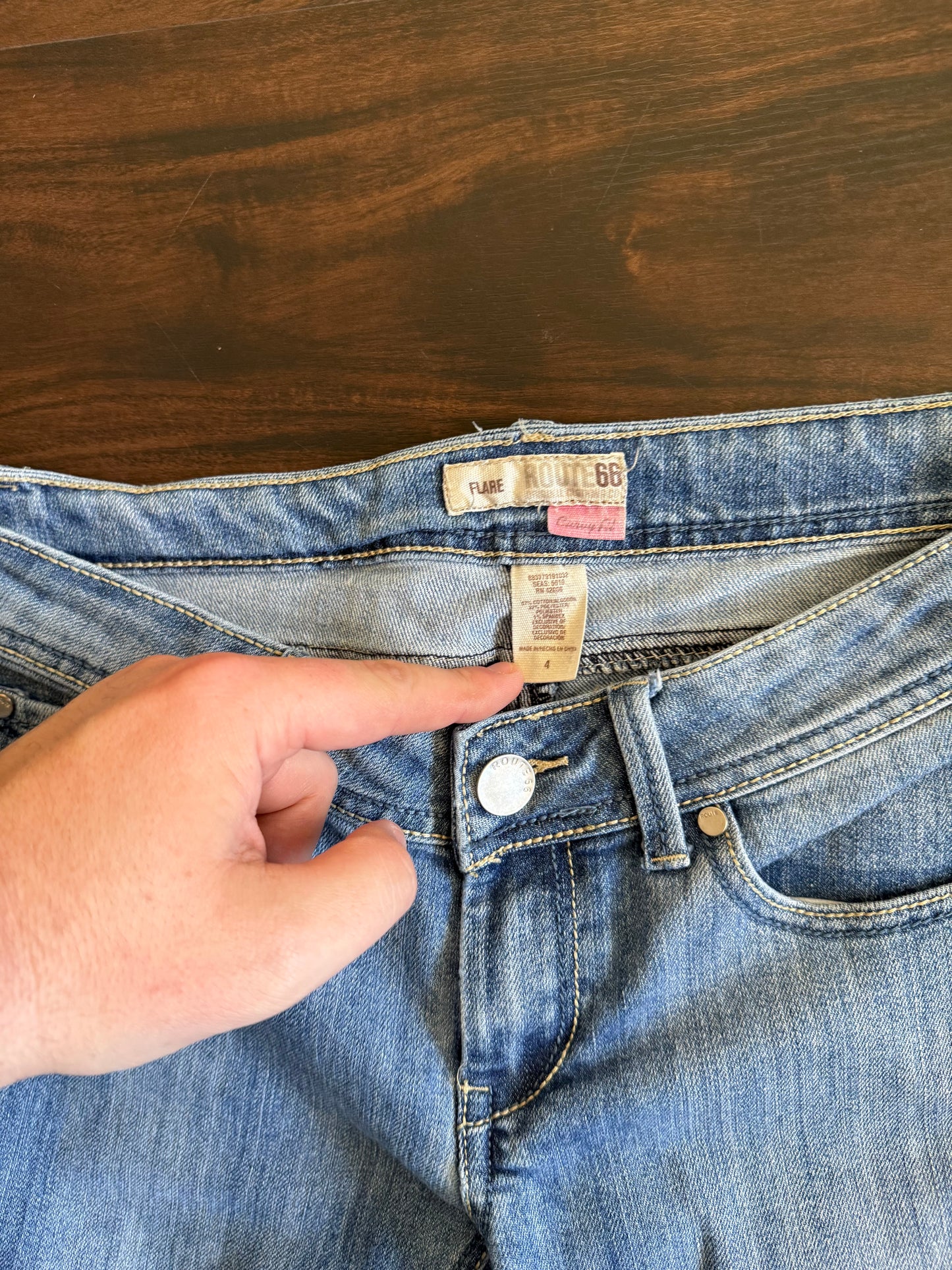 Vintage Y2K Route 66 Low Rise Flared Denim Jeans- 32x31
