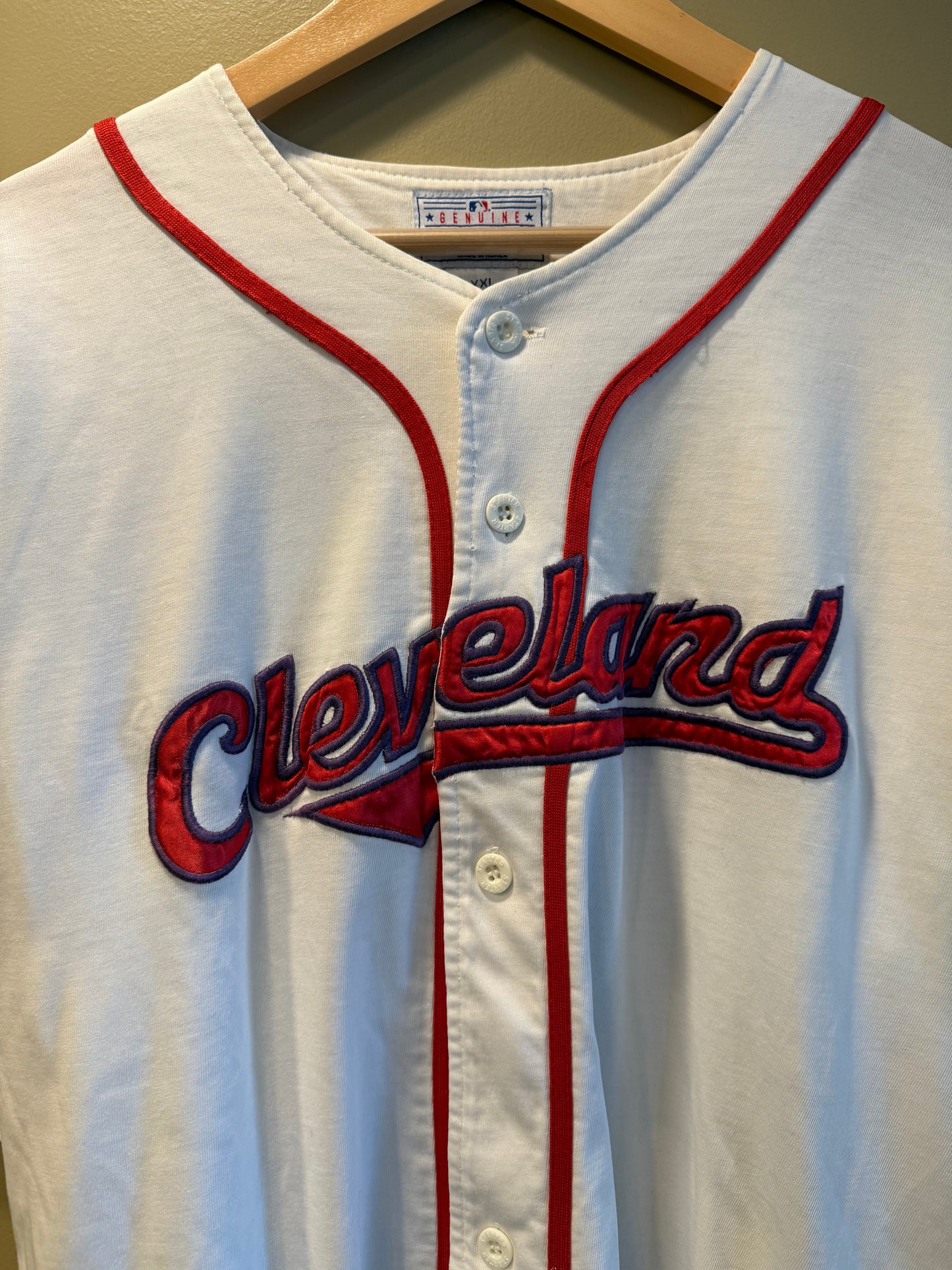 Vintage Starter Cleveland Indians White Baseball Jersey- XL