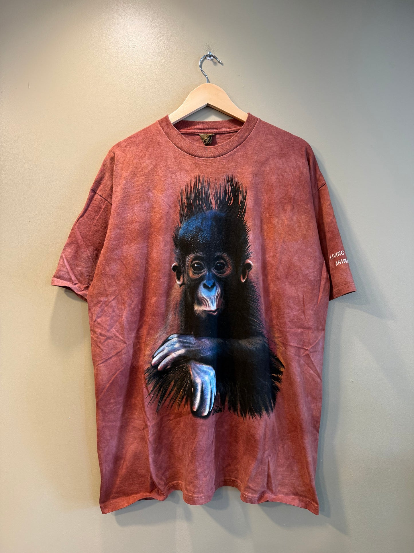 Vintage Baby Orangutan The Mountain Orange T-Shirt- XL