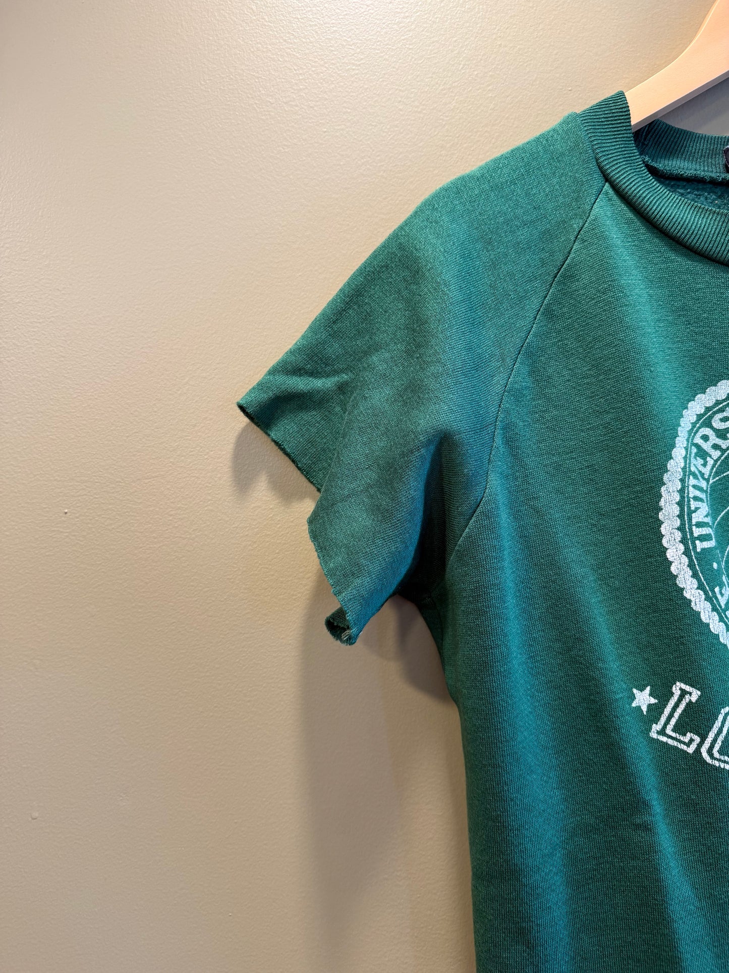 Vintage 80s UCLA Green Sweatshirt Cut-Off T-Shirt- L