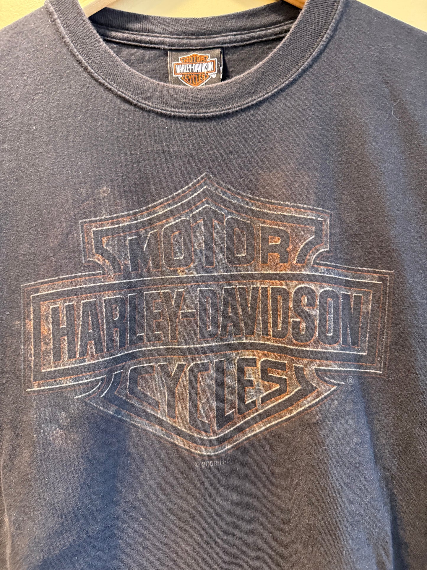 Vintage Harley Davidson Rust Logo Chillicothe Black T-Shirt- M