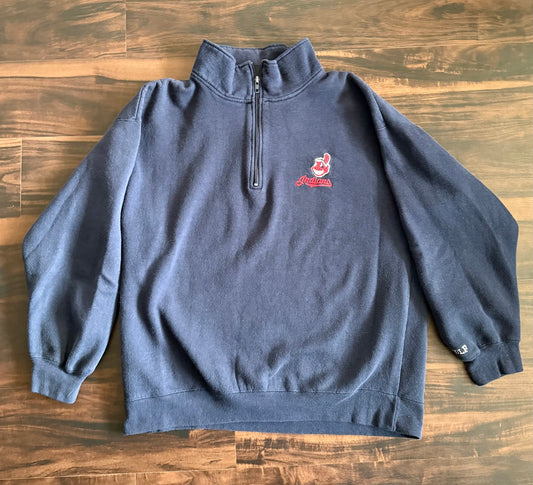 Vintage Cleveland Indians Quarter-Zip Sweatshirt- M