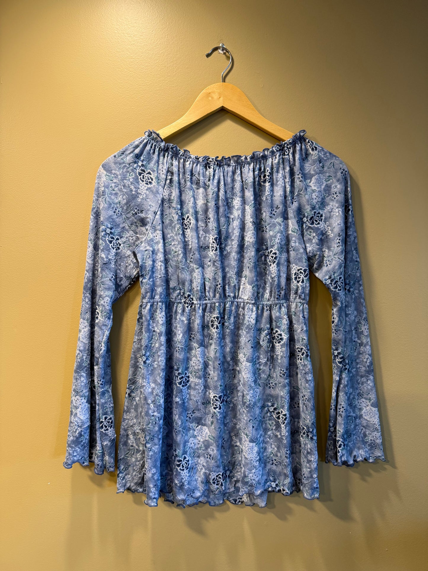 Vintage Y2K Take Nine Blue Floral Blouse Dress- S