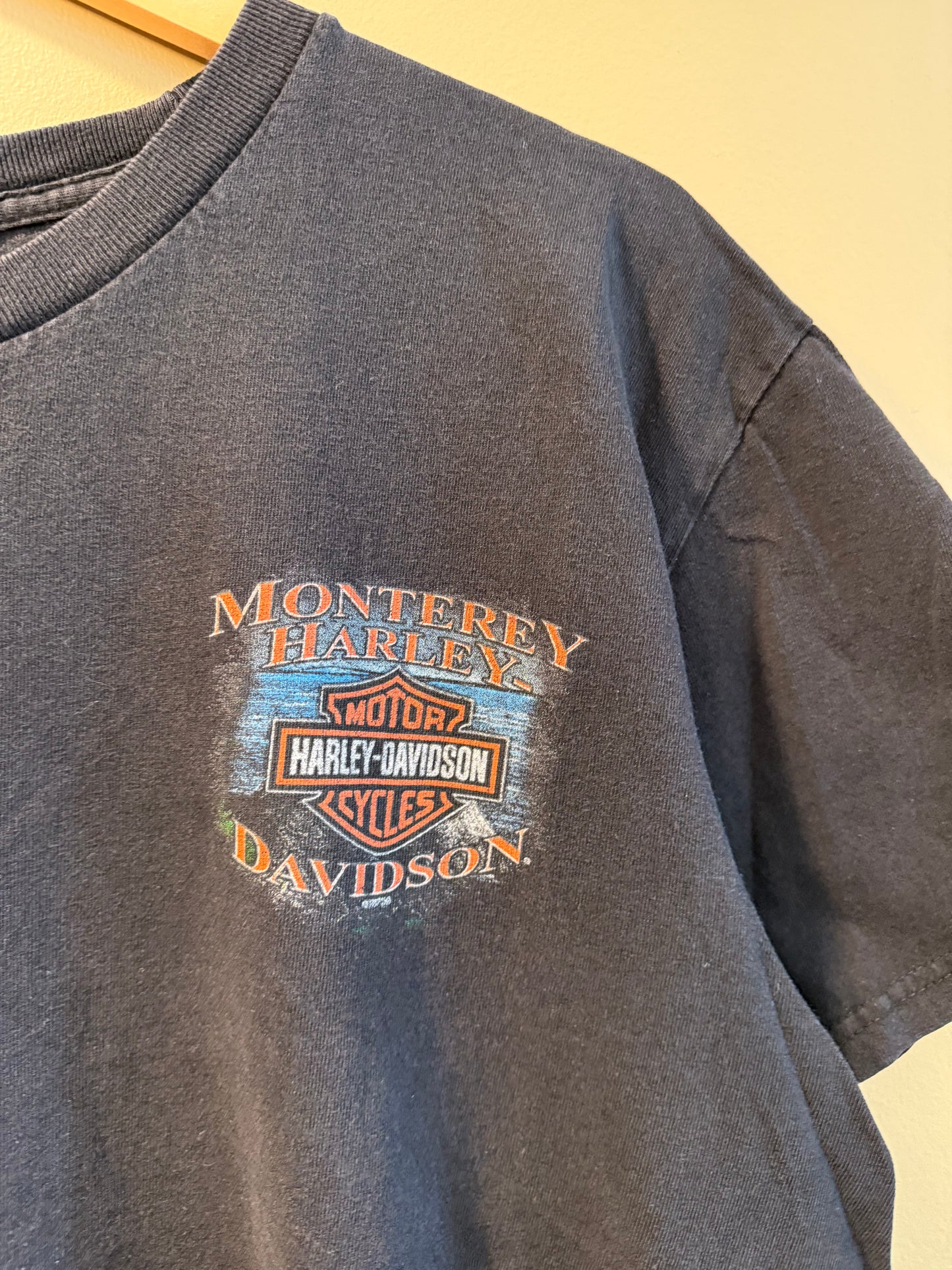 Vintage Harley Davidson Monterey California Black T-Shirt- L