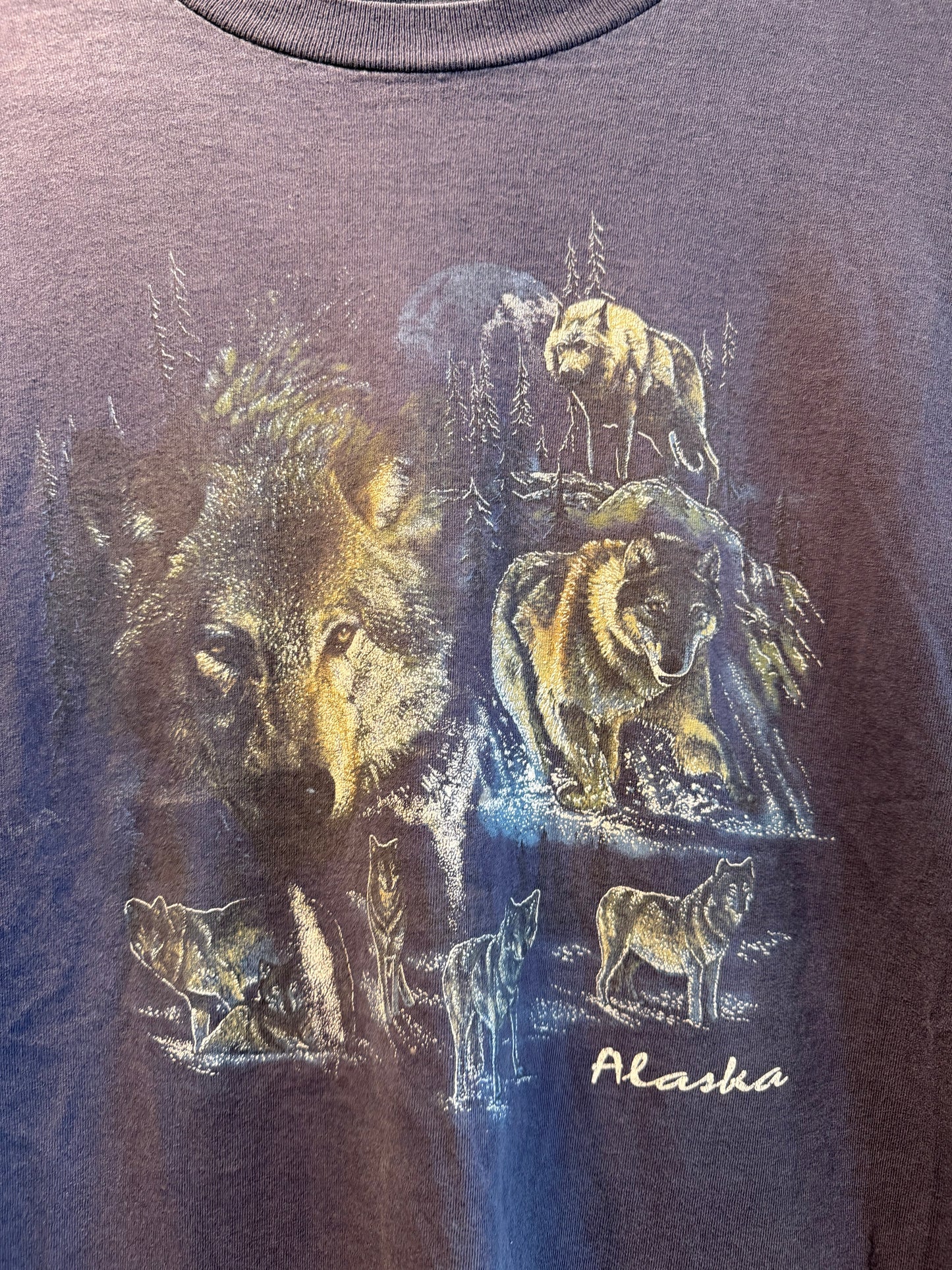 Vintage Wolves Alaska Navy Blue T-Shirt- L
