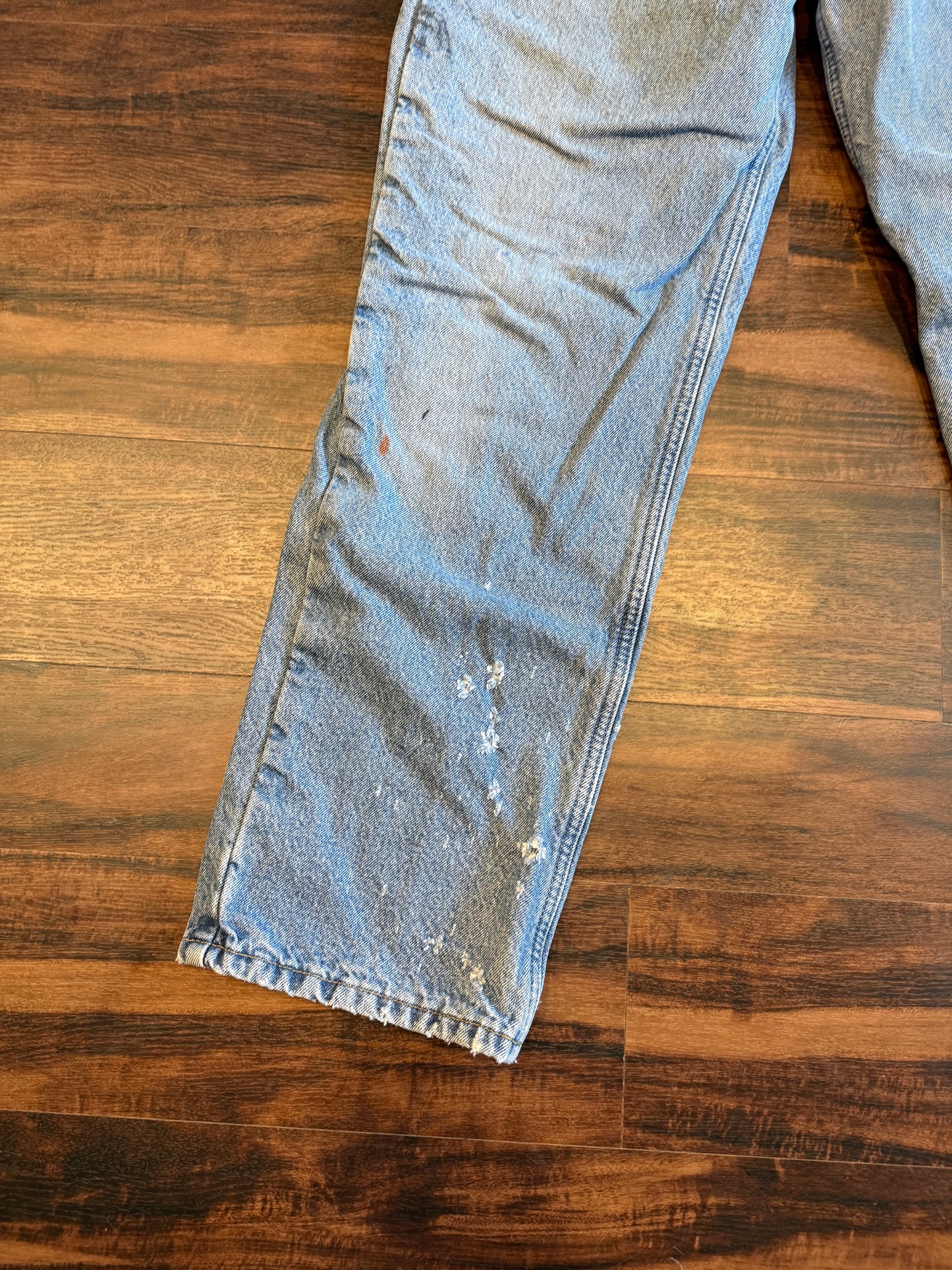 Vintage Carhartt Light Wash Distressed Flannel-Lined Jeans- 32x32