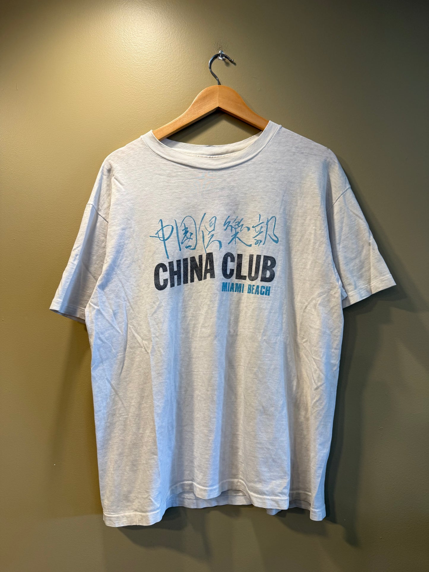 Vintage China Club Miami Beach Distressed T-Shirt- L