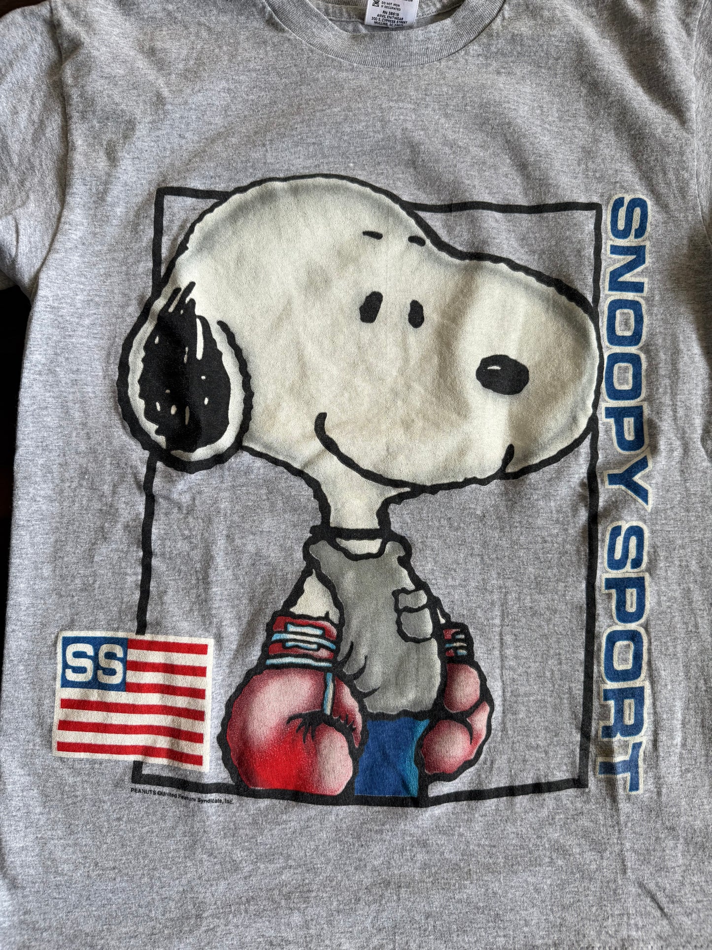 Vintage Snoopy Sport Peanuts Boxing Gray T-Shirt- M