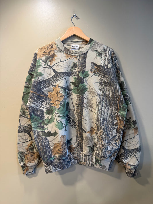 Vintage Jerzees Outdoors RealTree Camo Crewneck Sweatshirt- XL