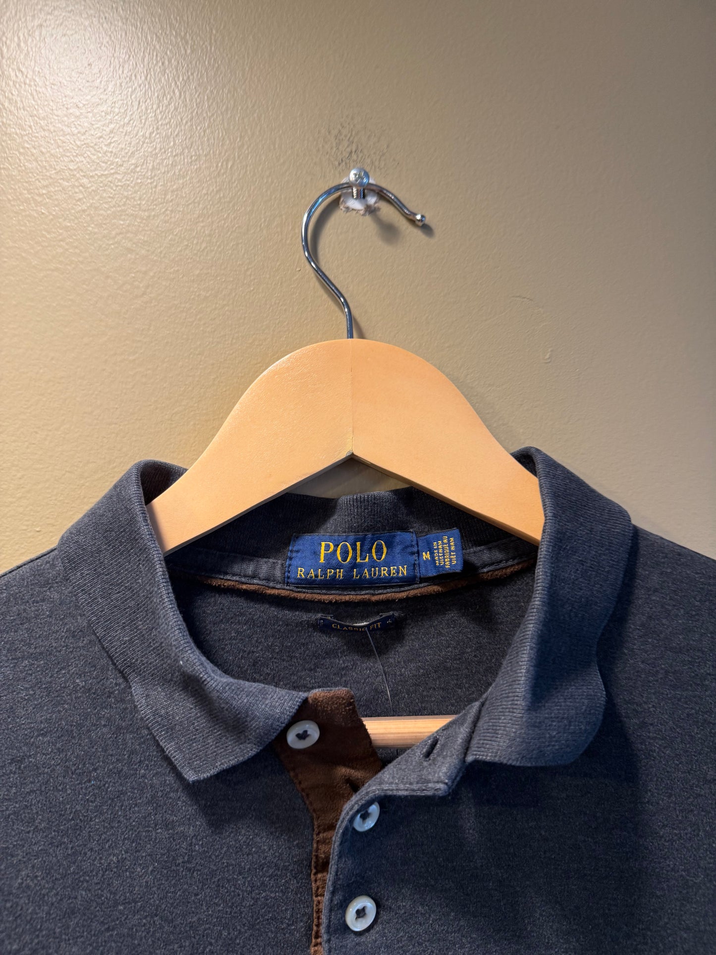 Polo Ralph Lauren Gray Long Sleeve Polo Shirt- M