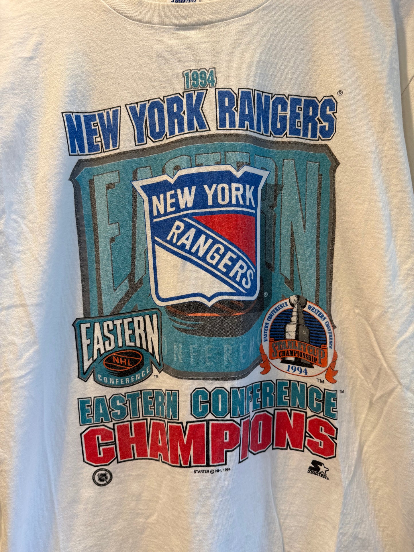 Vintage Starter New York Rangers NHL Eastern Conference Champions T-Shirt- L