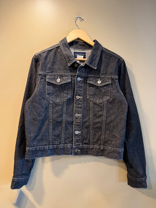 Vintage Nautica Women’s Black Denim Jacket- L