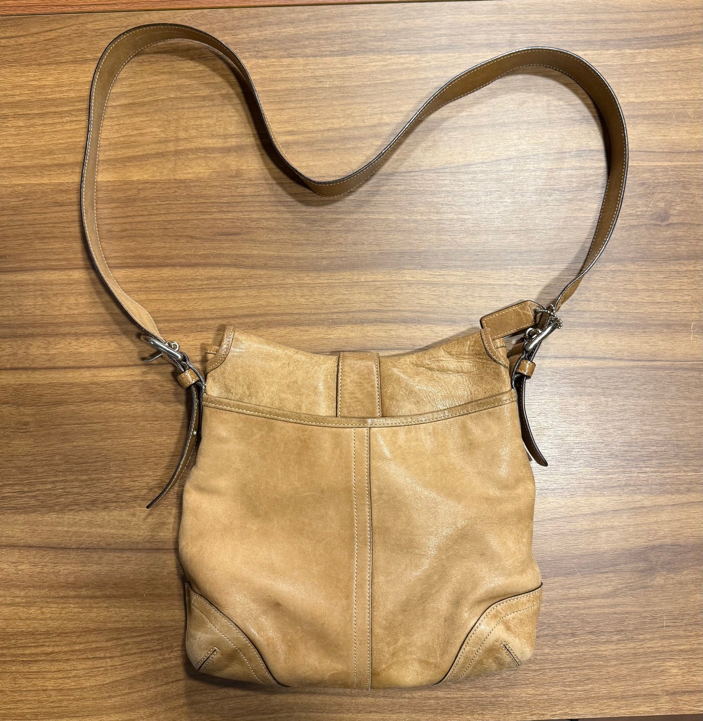 Vintage Coach 9480 Tan Soft Leather SoHo Crossbody Bag