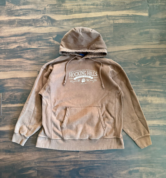 Vintage Hocking Hills State Park Brown Hoodie Sweatshirt- M