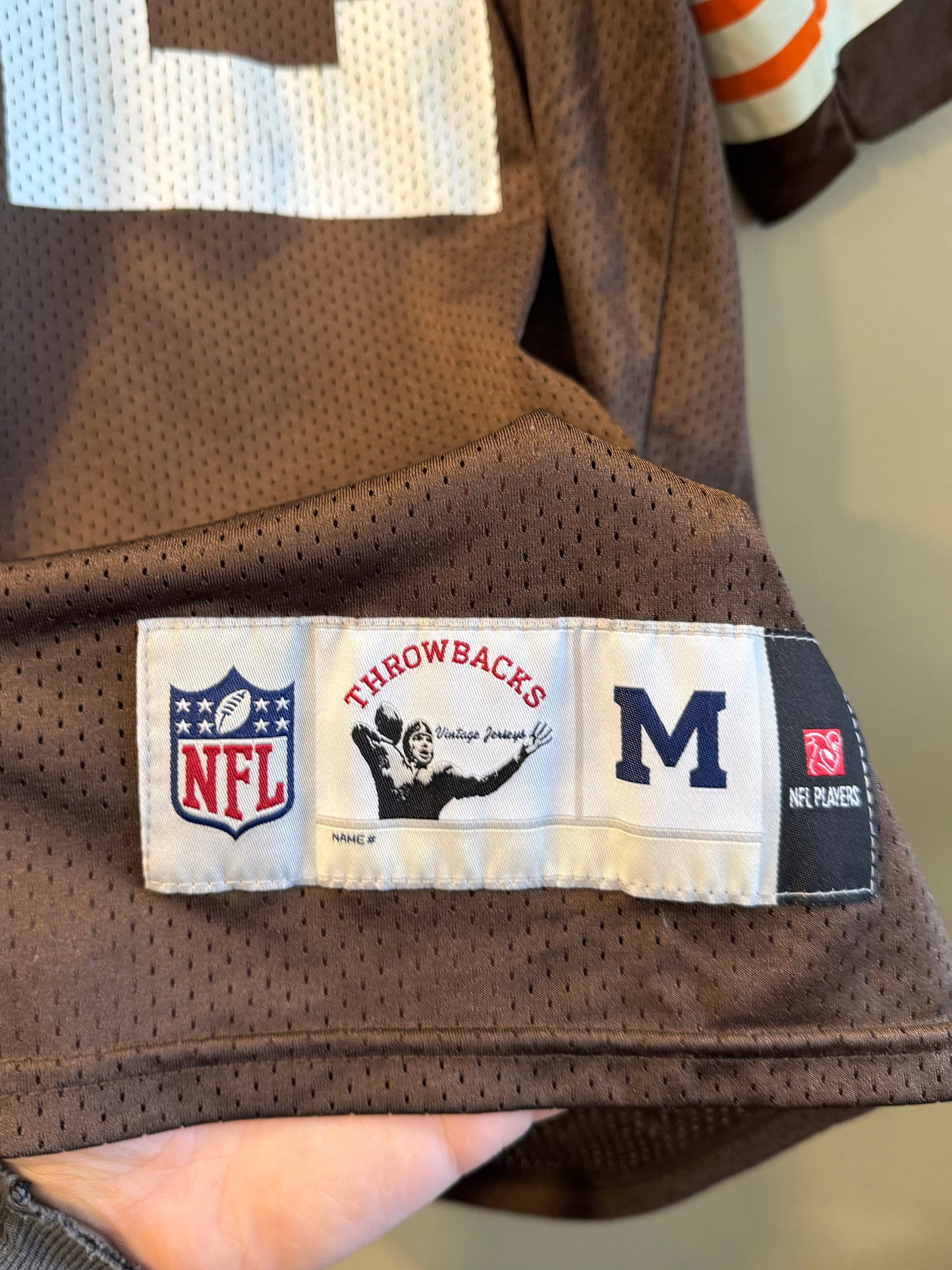 Vintage NFL Throwbacks Cleveland Browns Jim Brown Football Jersey- M