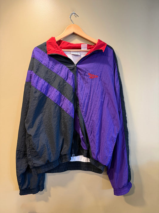 Vintage Reebok Purple & Red Windbreaker Jacket- XXL