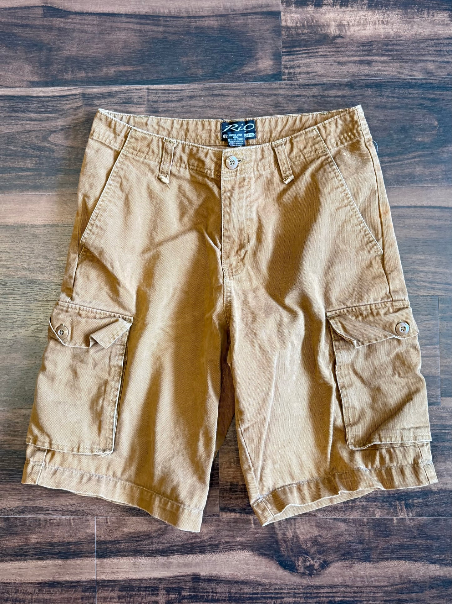 Vintage Rio Dark Tan Cotton Cargo Shorts- 30