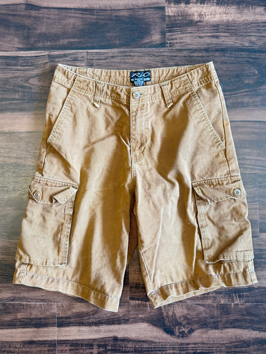 Vintage Rio Dark Tan Cotton Cargo Shorts- 30