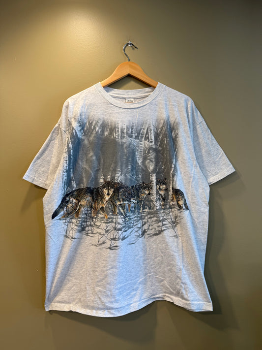 Vintage Wolf Pack Gray T-Shirt- XXL