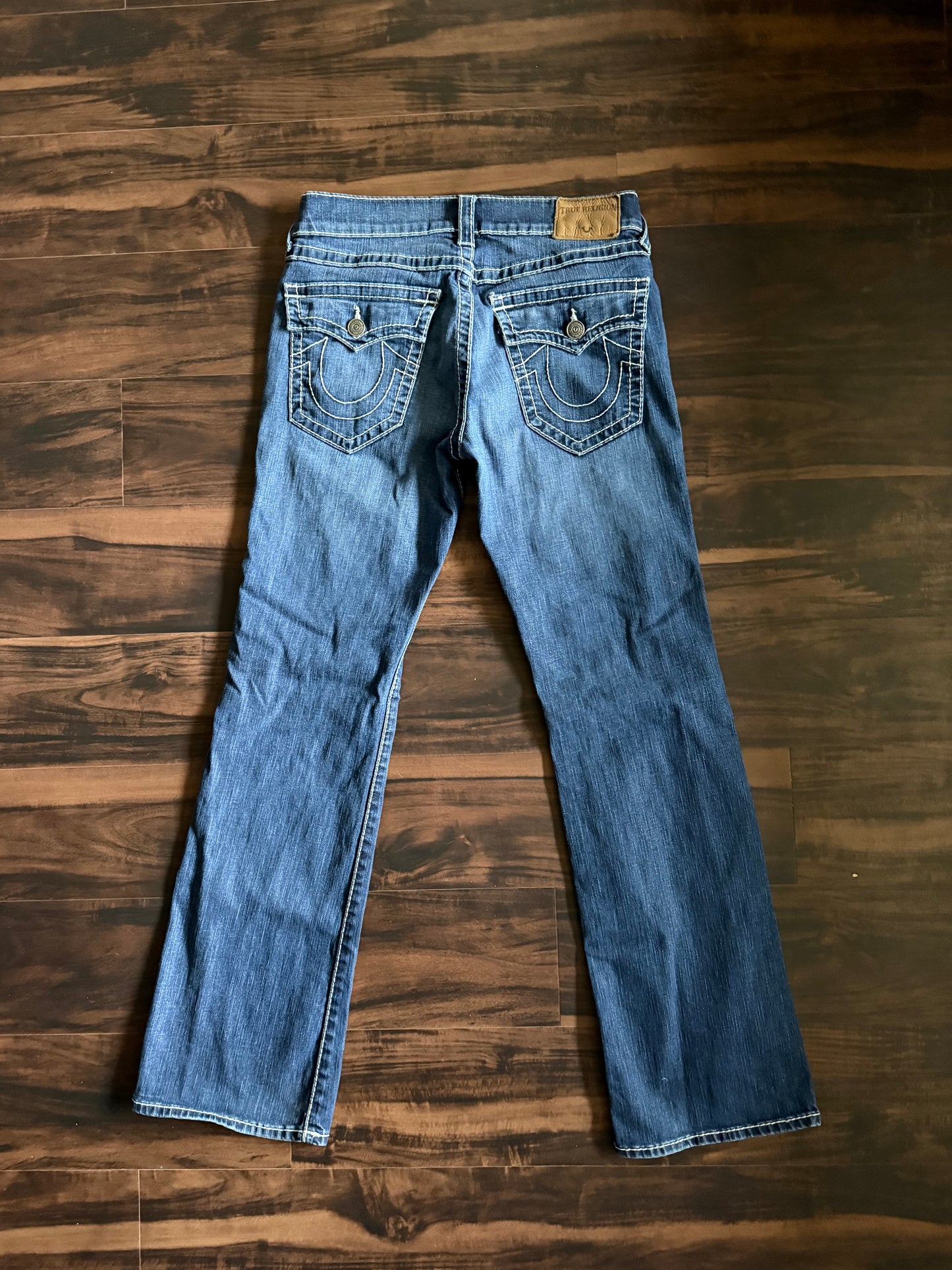 Vintage True Religion Dark Wash Flare Denim Jeans- 33x34