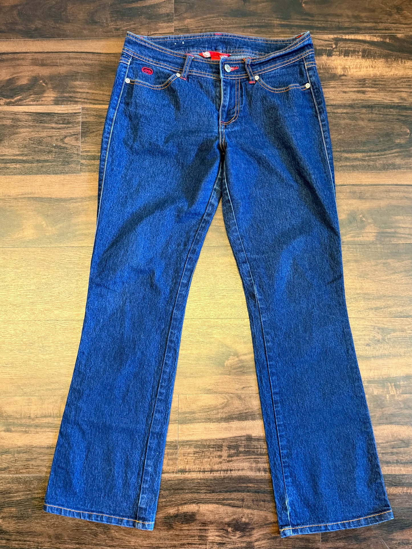 Vintage Ecko Red Dark Wash Flared Low Rise Jeans- 32x31
