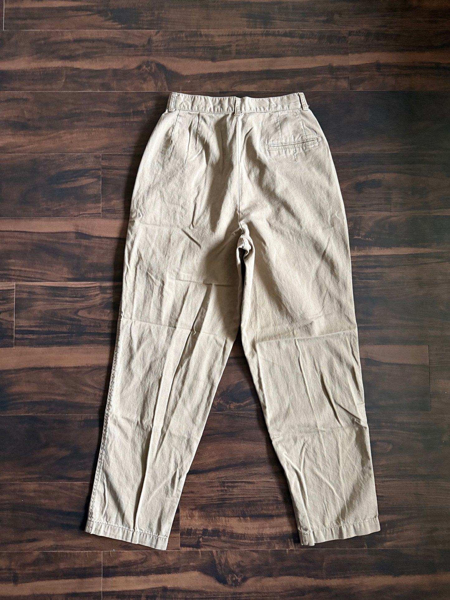 Vintage L.L. Bean Tan Pleated Khaki Trousers- 27x30