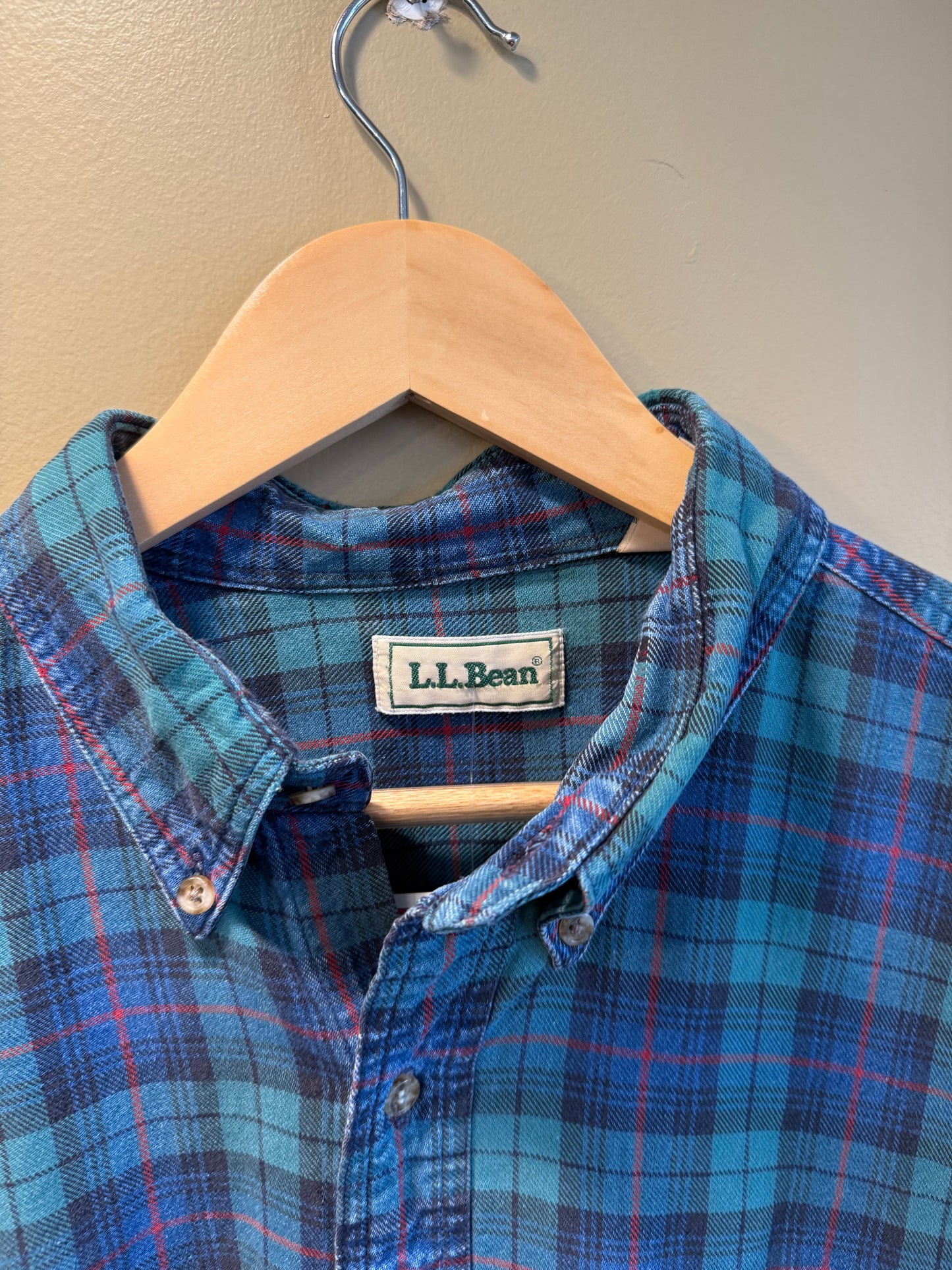 Vintage L.L. Bean Blue Flannel Shirt- XL