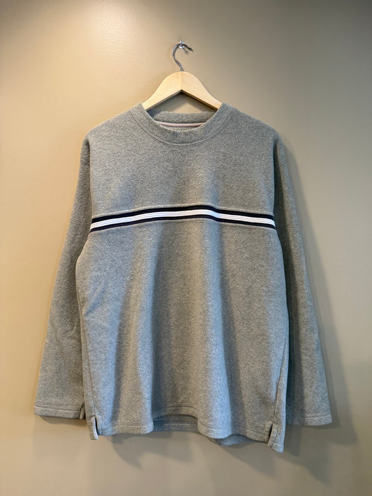 Vintage Y2K BC Clothing Striped Fleece Crewneck Sweatshirt- M