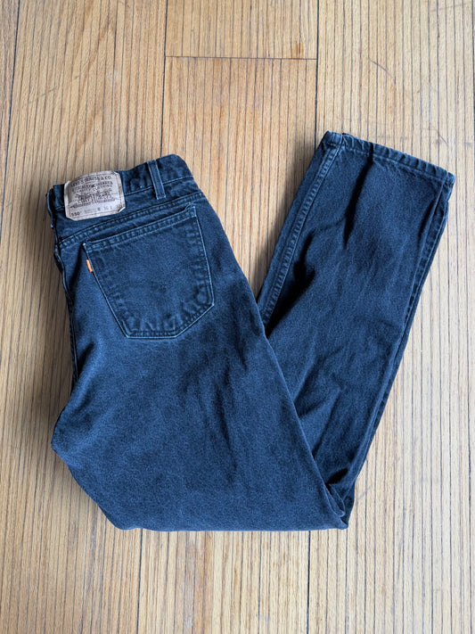 Vintage Levi’s 550 Orange Tab Black Denim Jeans- 32x30