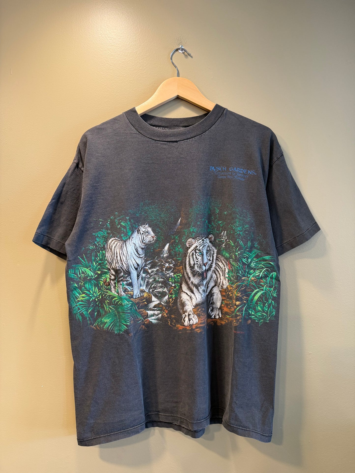 Vintage Busch Gardens White Tigers Nature T-Shirt- L