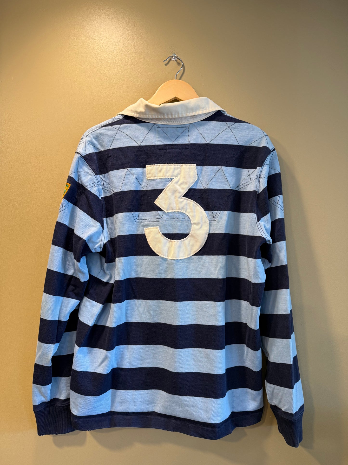 Vintage Rugby Brand Polo Ralph Lauren Blue Striped Rugby Shirt- L