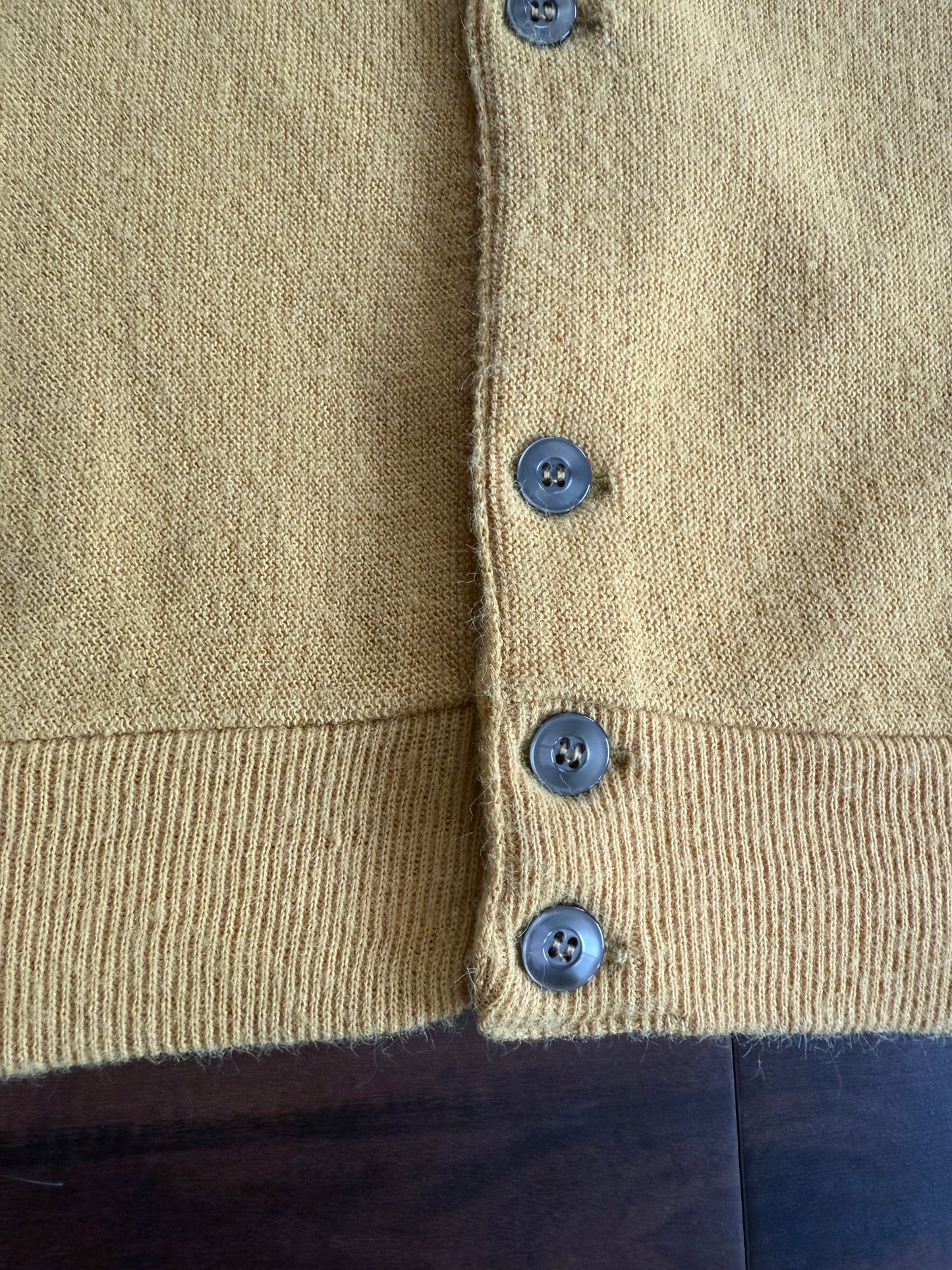 Vintage Higbees Yellow Caridgan Sweater- L