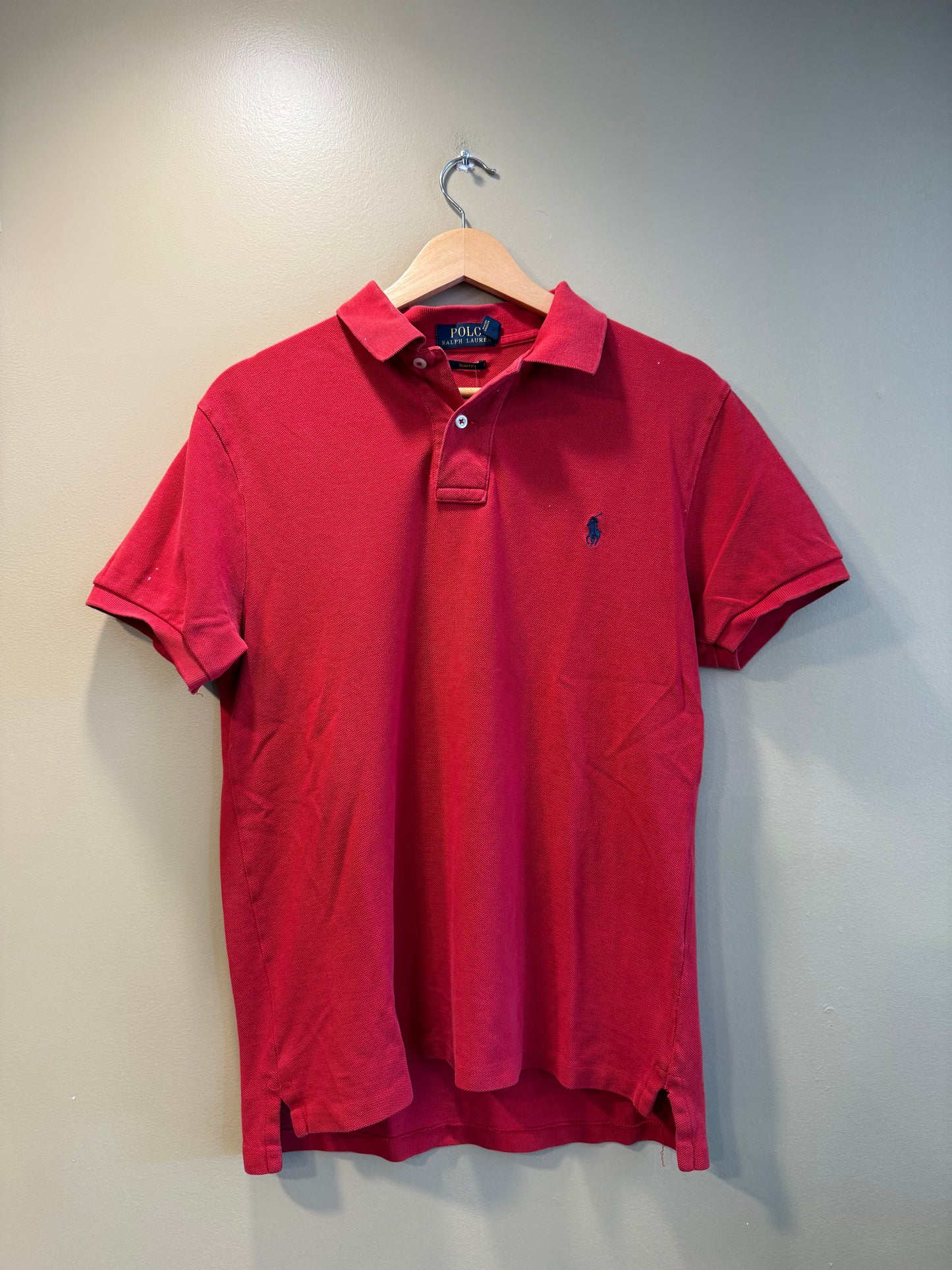 Vintage Polo Ralph Lauren Red Skinny Fit Polo Shirt- M
