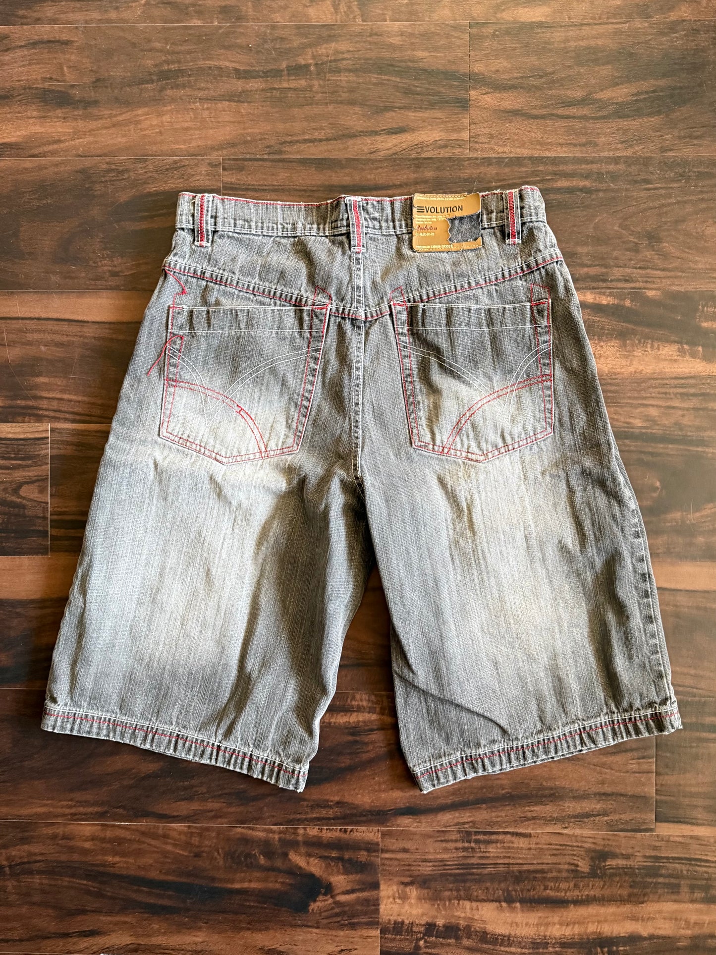 Vintage Y2K Evolution Streetwear Black Denim Jean Shorts- 34