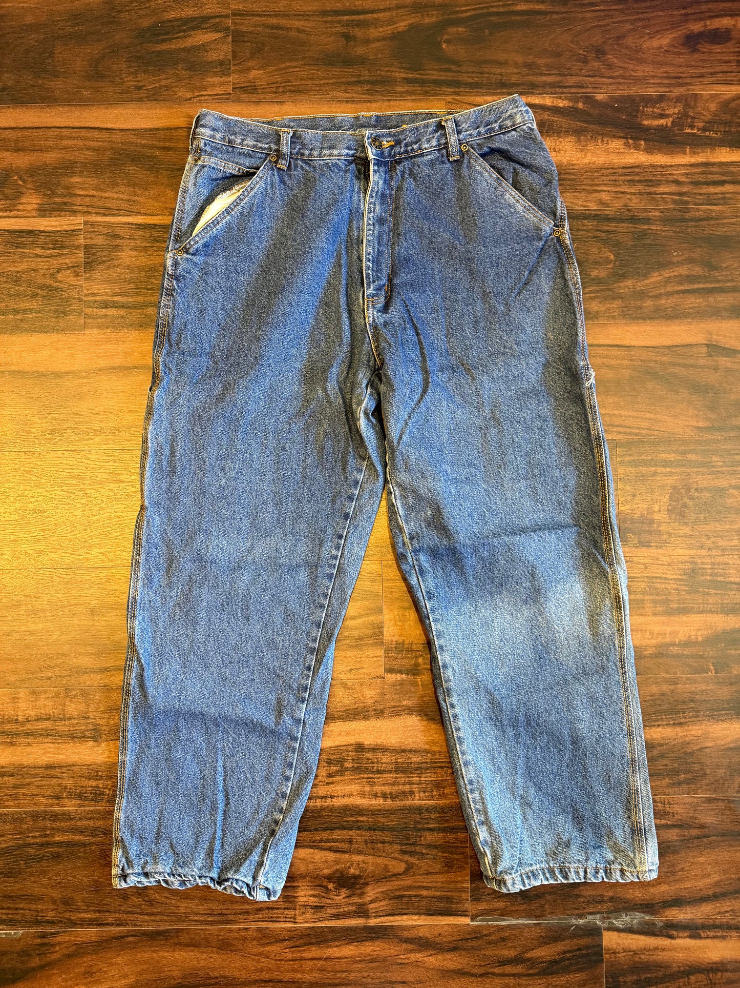 Vintage Flannel Lined Dark Wash Carpenter Jeans- 34x29
