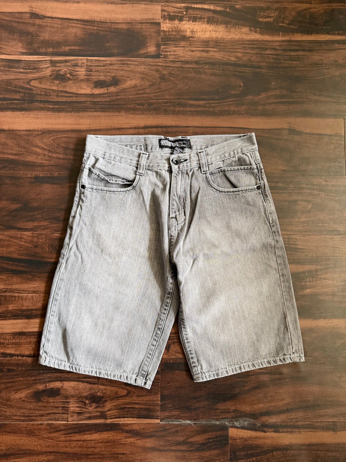 Vintage Y2K South Pole Baggy Streetwear Gray Denim Jean Shorts- 34