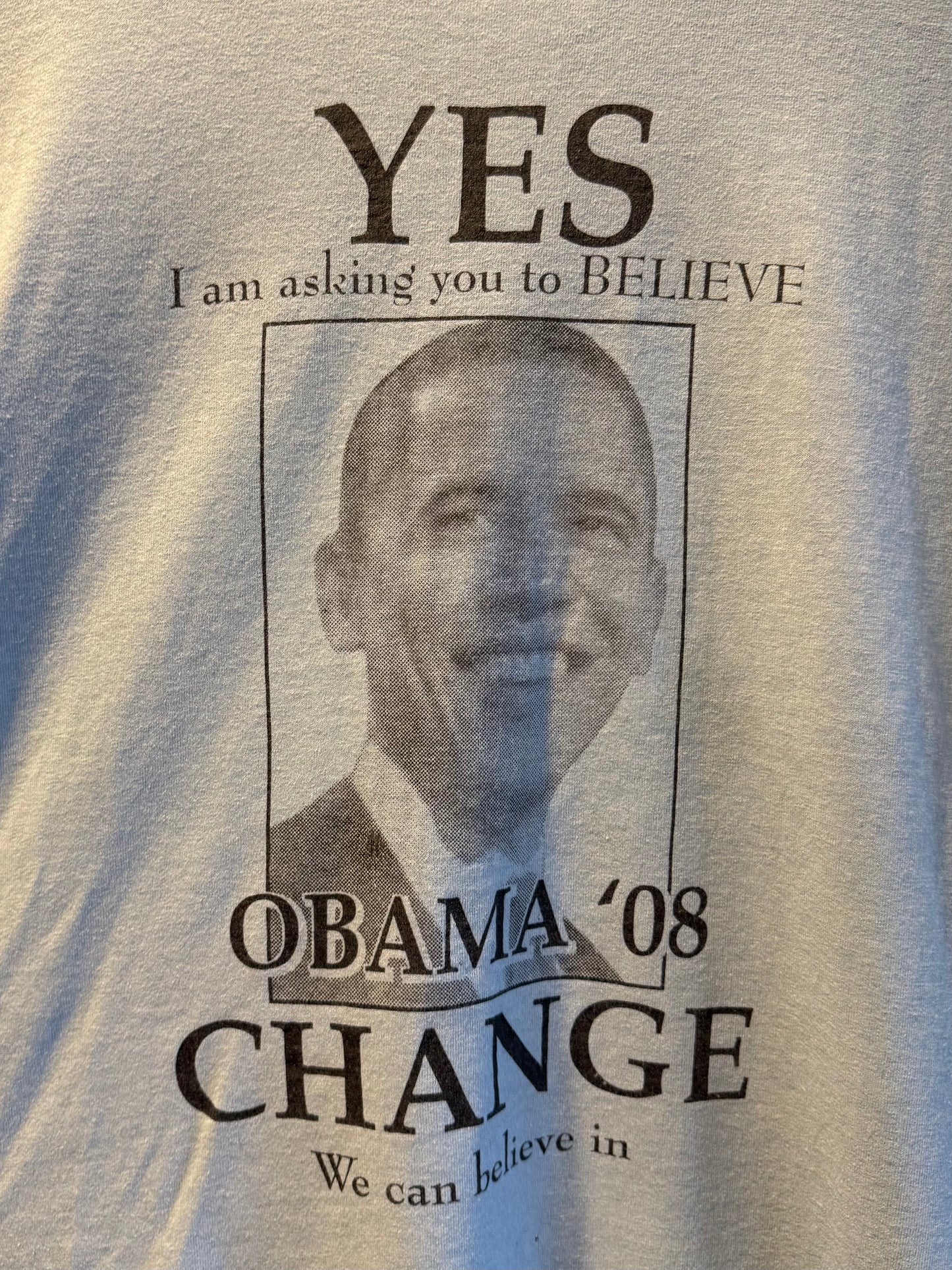 Vintage Barack Obama ‘08 Change Light Blue T-Shirt- XL