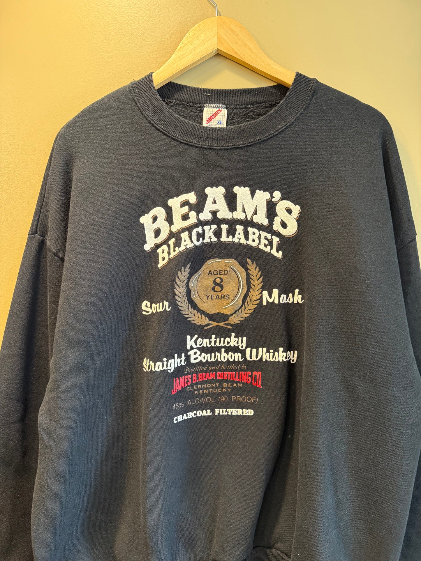 Vintage Jim Beam’s Black Label Whisky Crewneck Sweatshirt- XL