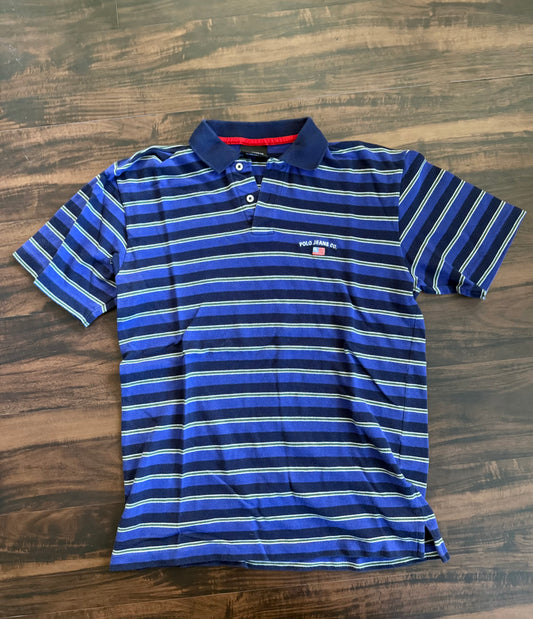 Vintage Polo Jeans Co. Striped Polo Shirt- M