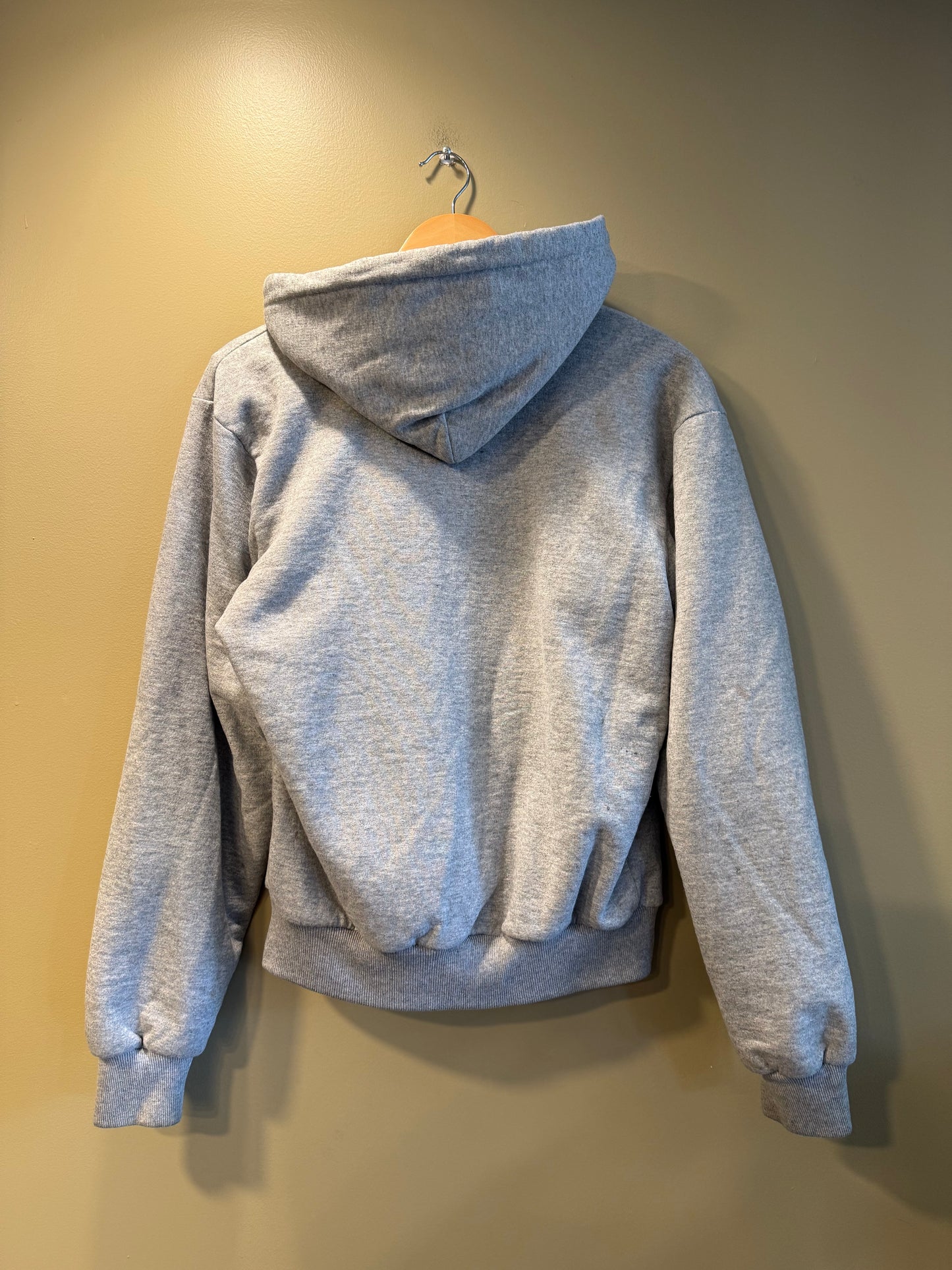 Vintage Carhartt Gray Thermal-Lined Zip-Up Hoodie Sweatshirt- M