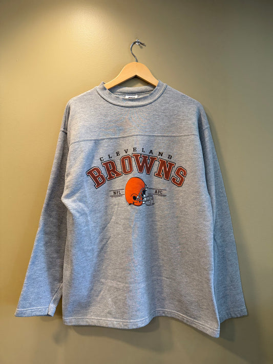 Vintage Cleveland Browns NFL Gray Crewneck Sweatshirt- XL