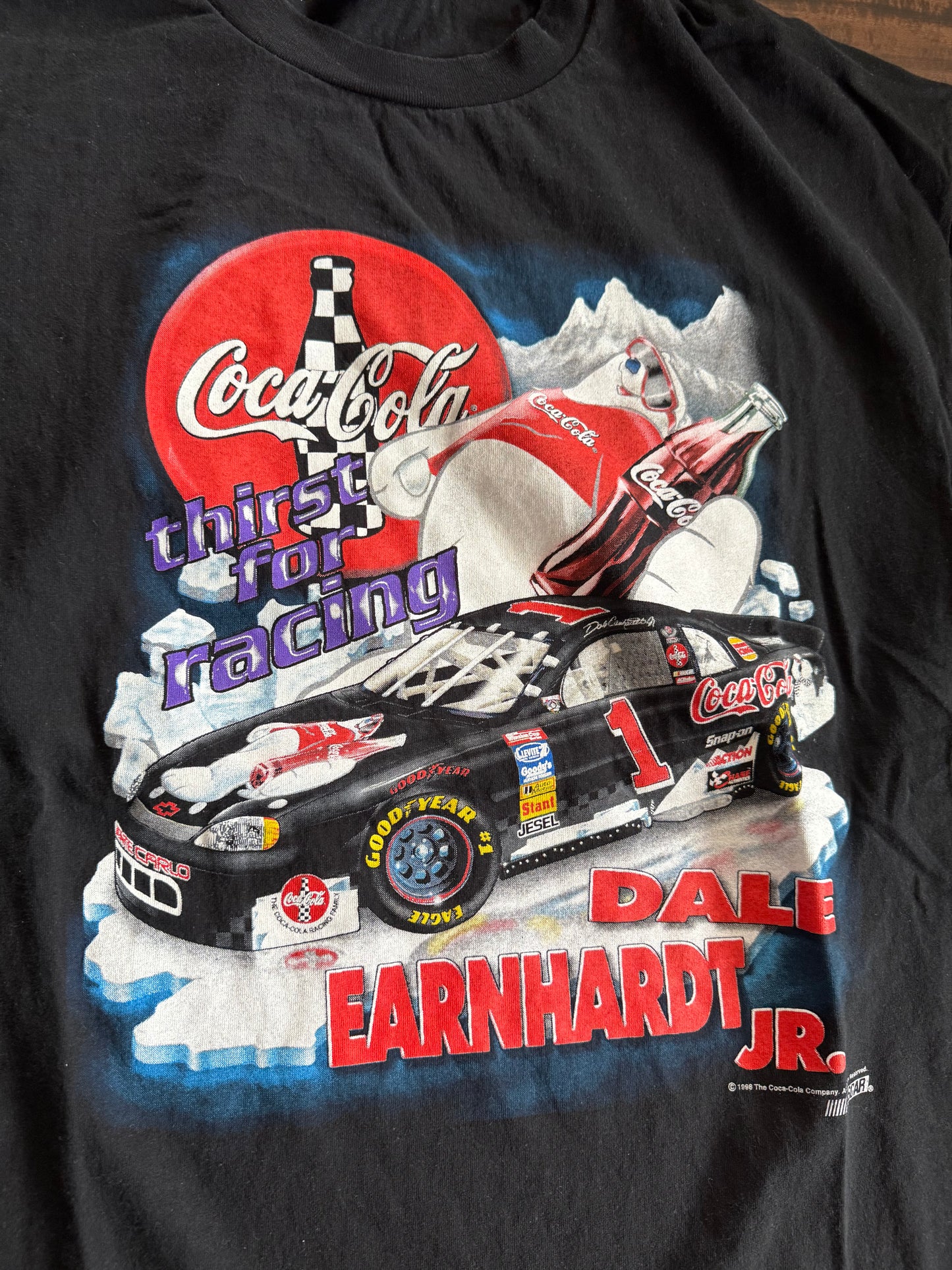 Vintage NASCAR Coca Cola Racing Dale Earnhardt Jr Polar Bear T-Shirt- XXL