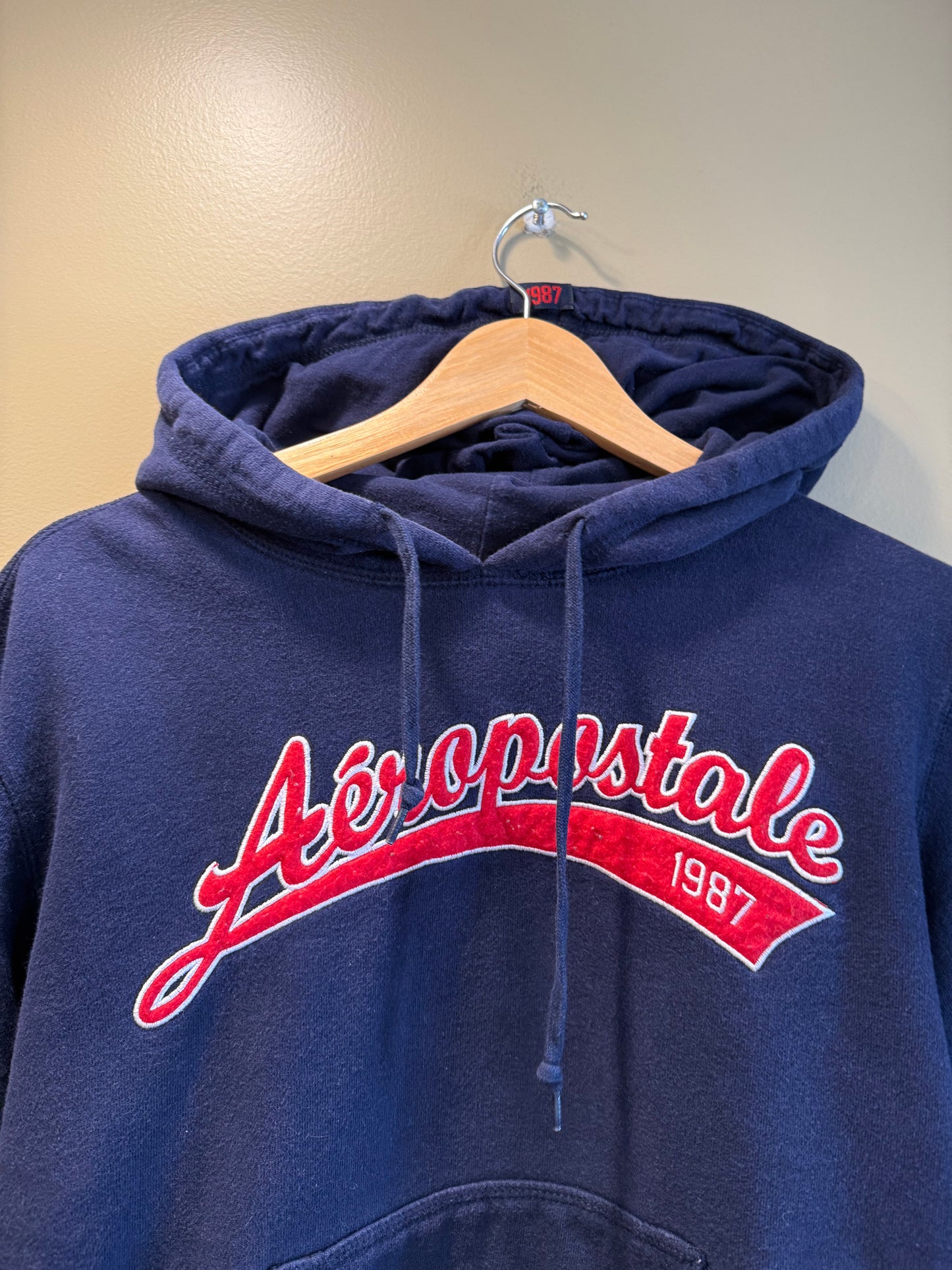 Vintage Y2K Aeropostale Navy Blue Hoodie Sweatshirt- S