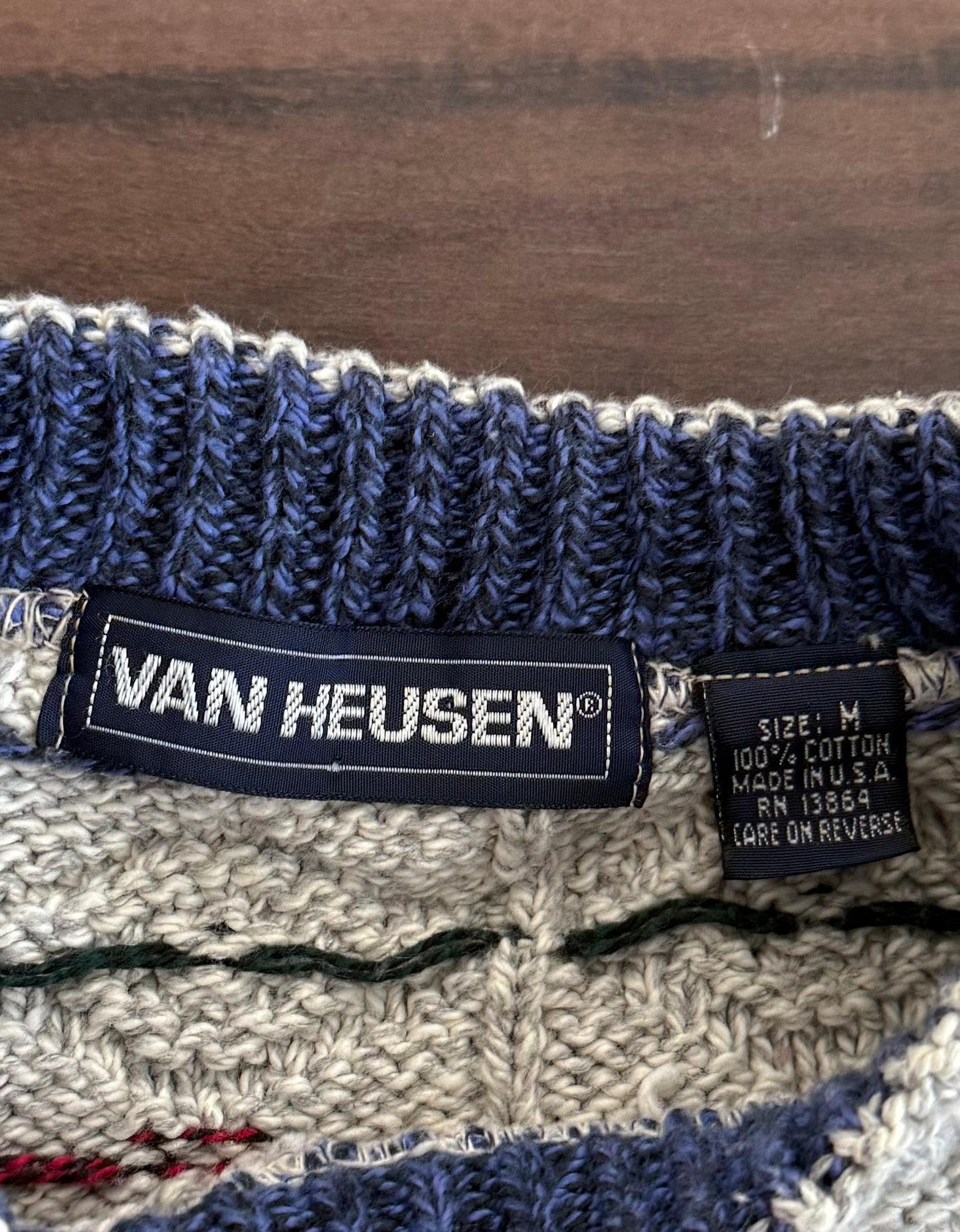 Vintage Van Heusen Cotton Speckle Knit Sweater- M