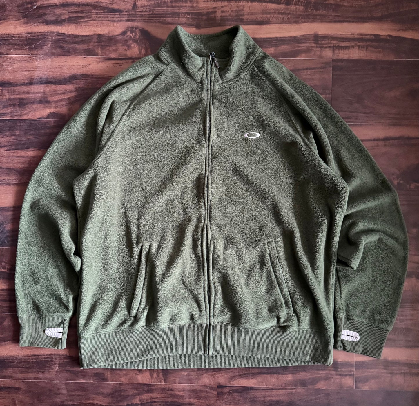Vintage Oakley Forrest Green Full-Zip Tech Fleece Jacket- XL