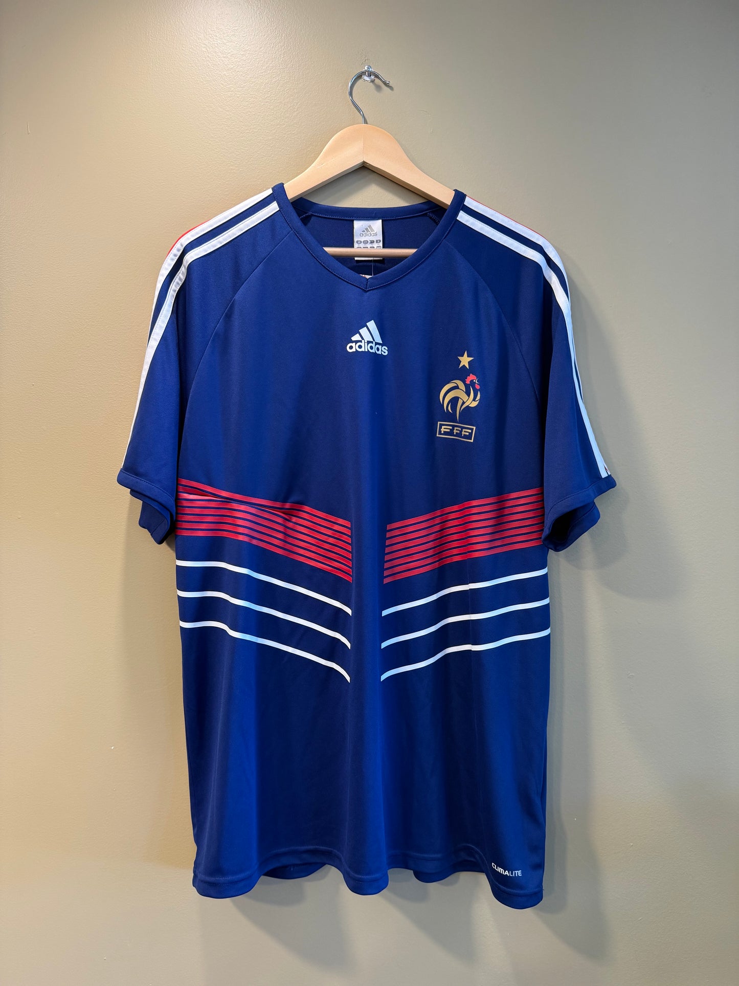 Vintage Adidas France National Team Blue Soccer Jersey- XL