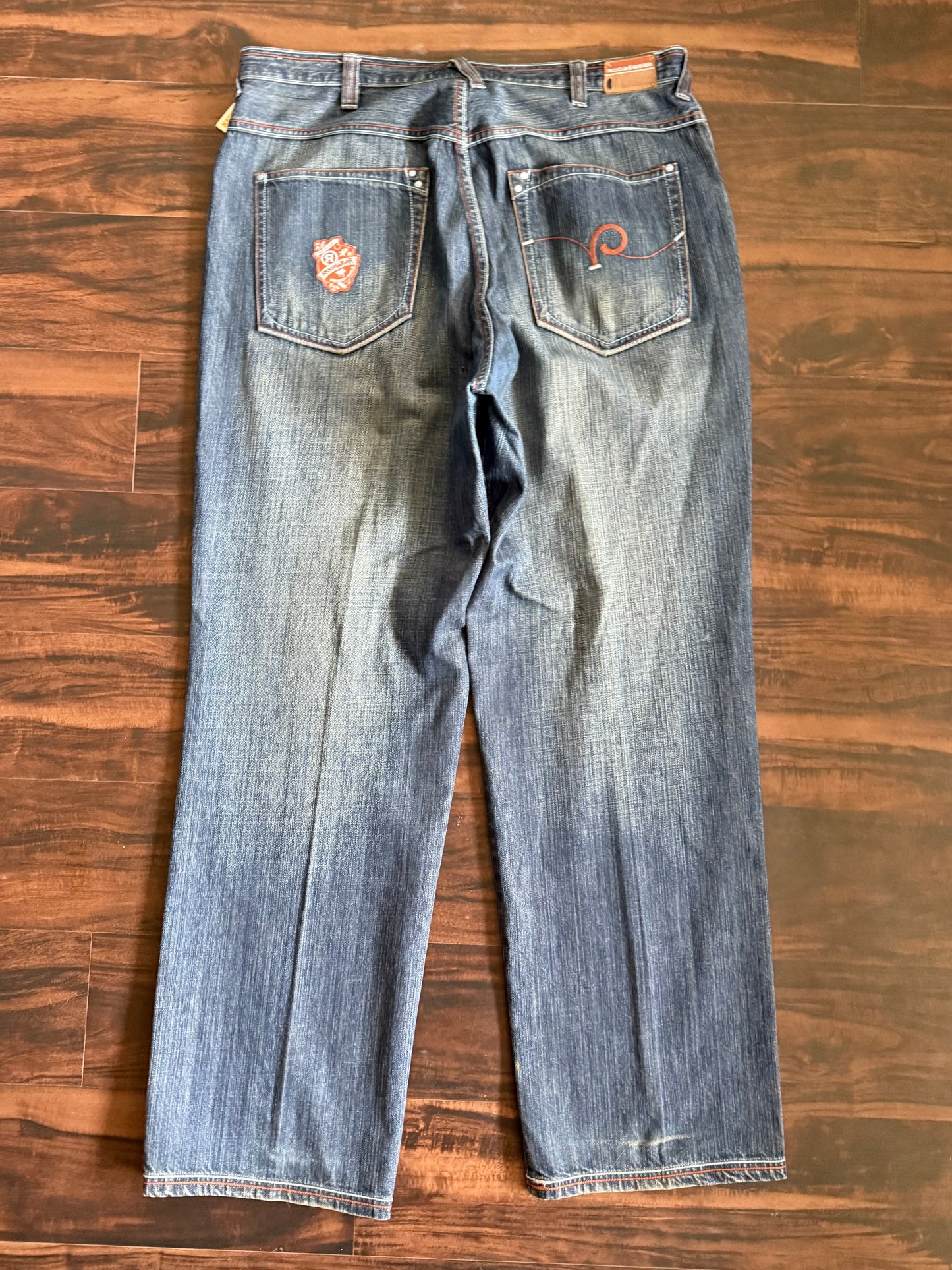 Vintage Y2K Rocawear Embroidered Streetwear Denim Jeans- 38x32