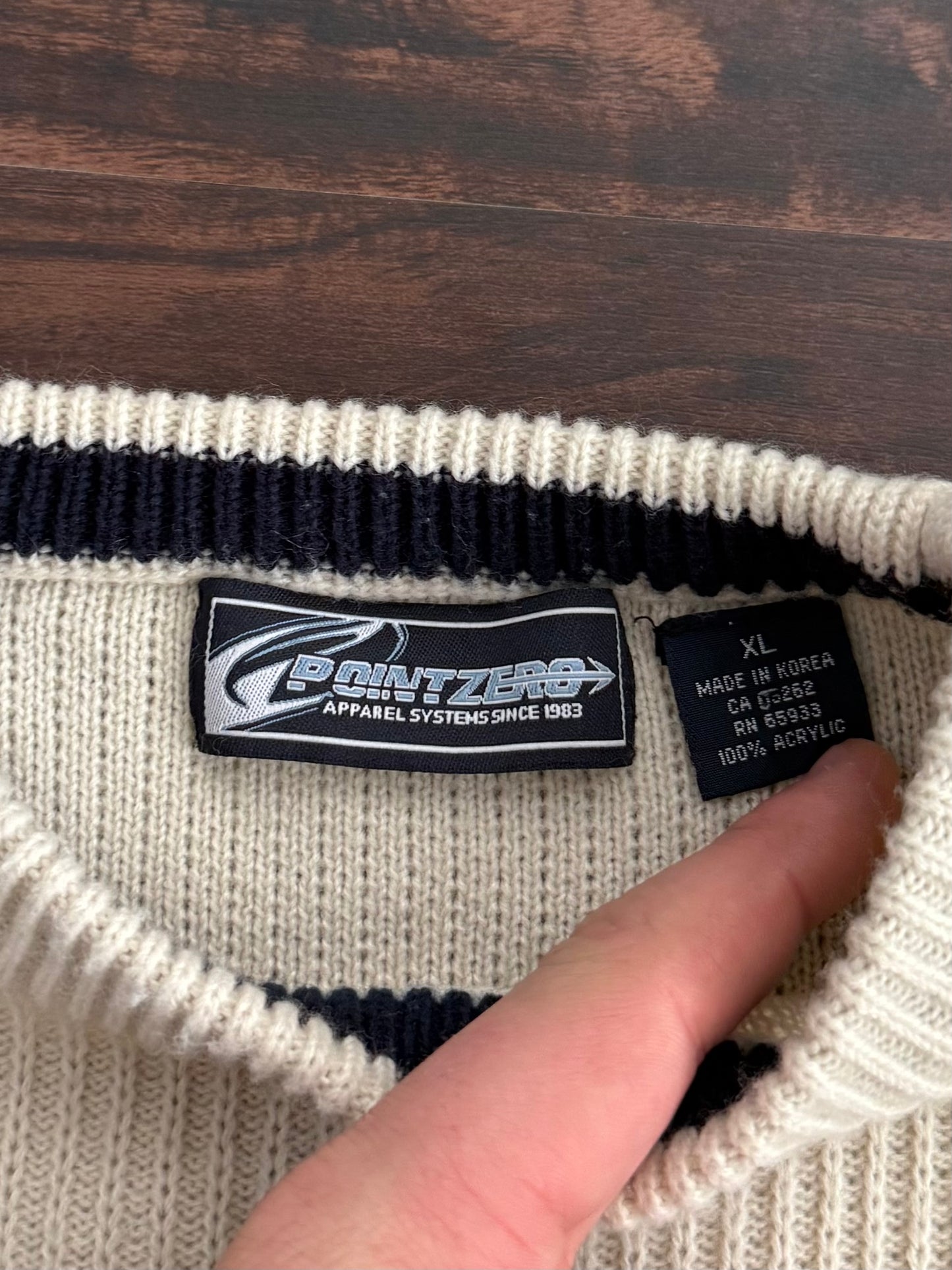 Vintage Y2K Point Zero Striped Sweater- L